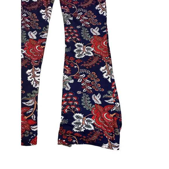 MAZE Navy Boho Print Flare Leg Pants Size L NEW - Picture 6 of 7